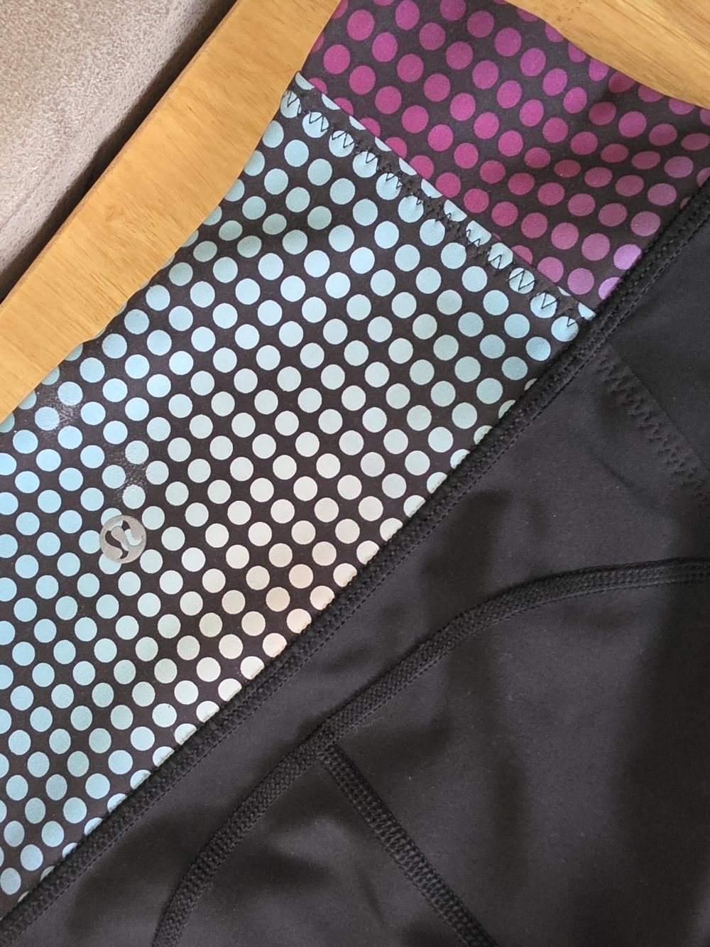 Lululemon Black Leggings with Gradient Dot Waistband